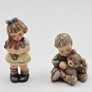 Vintage 1999 Gobel Berta Hummel Set Of 2 Figurines Boy Girl With Teddy Bear